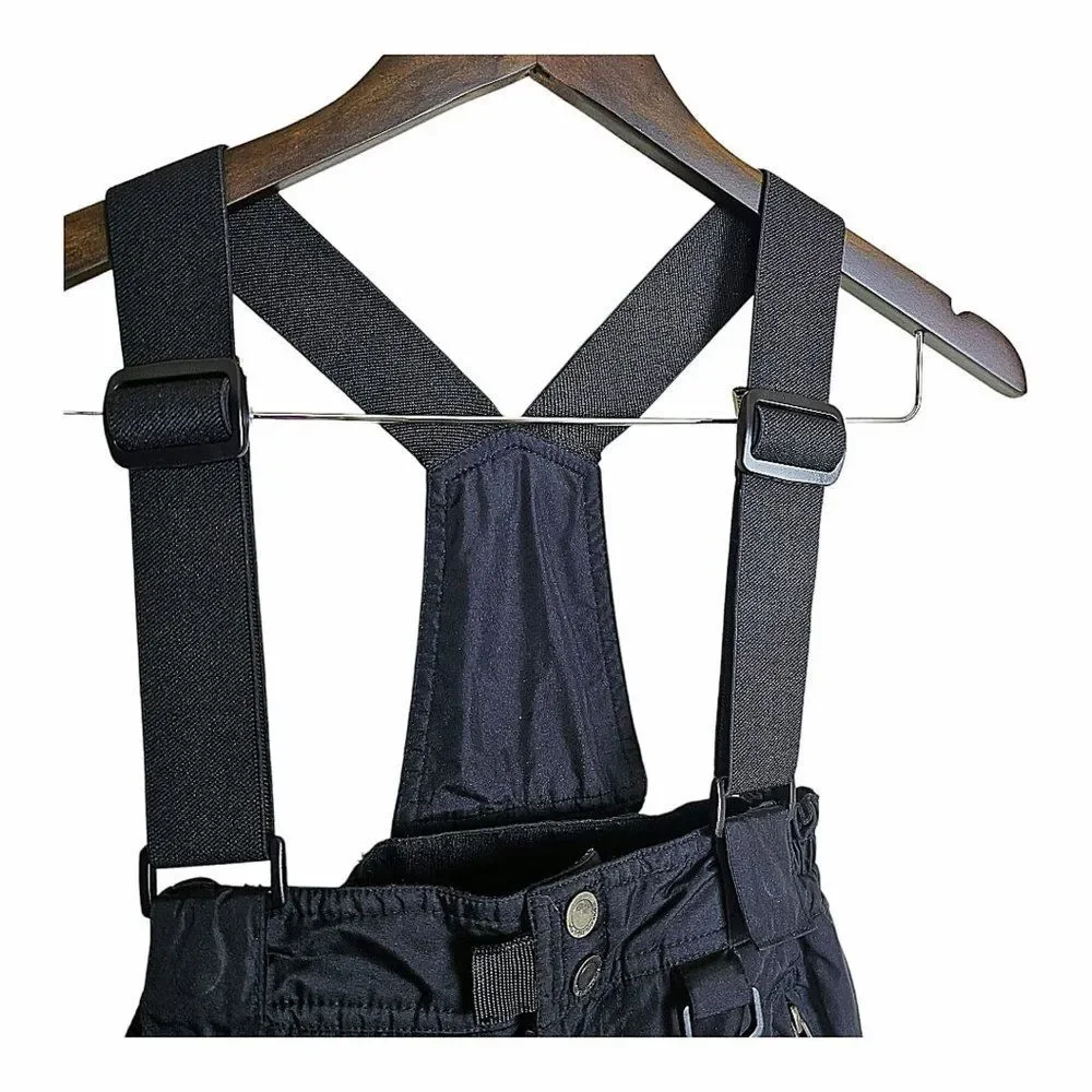 Waterproof 32 Degrees Black Bib Ski Pant with Zip Off Suspender Size 5/6